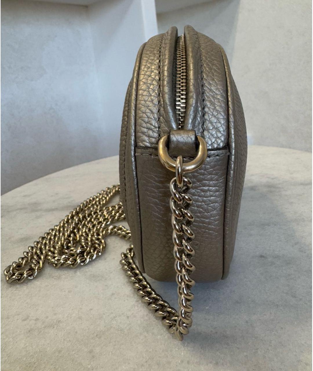 GUCCI Золотая кожаная сумка через плечо, фото 4