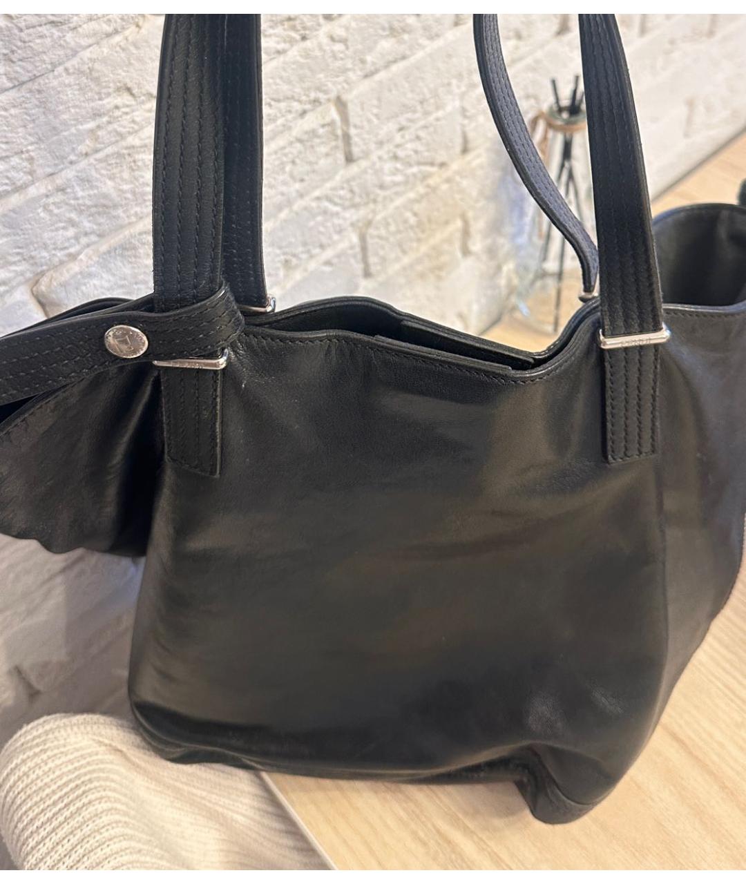 FENDI Черная кожаная сумка тоут, фото 3