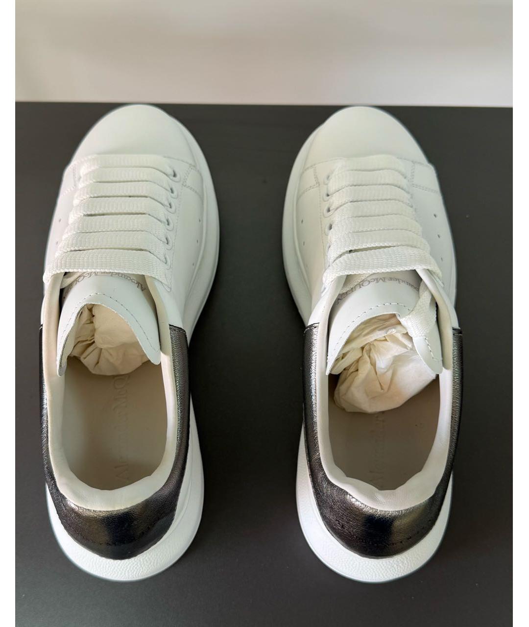 ALEXANDER MCQUEEN Белые кожаные кеды, фото 4