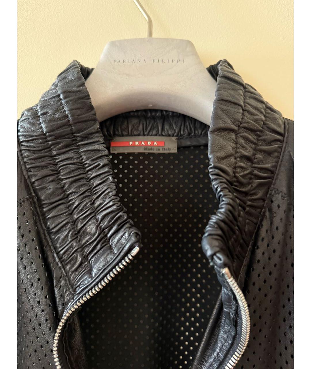 PRADA Черная кожаная куртка, фото 4