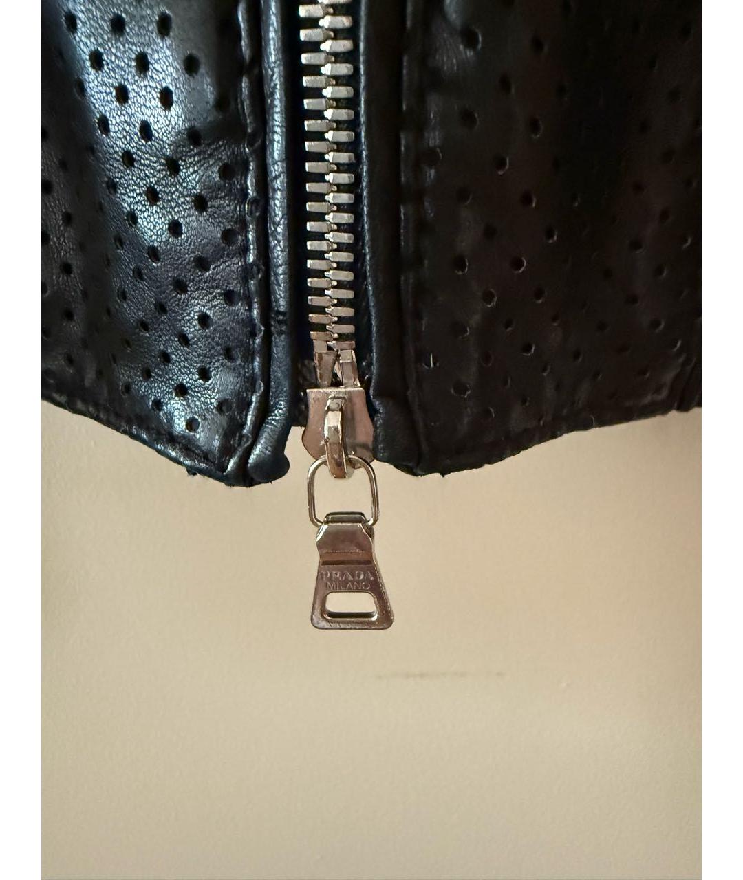 PRADA Черная кожаная куртка, фото 8