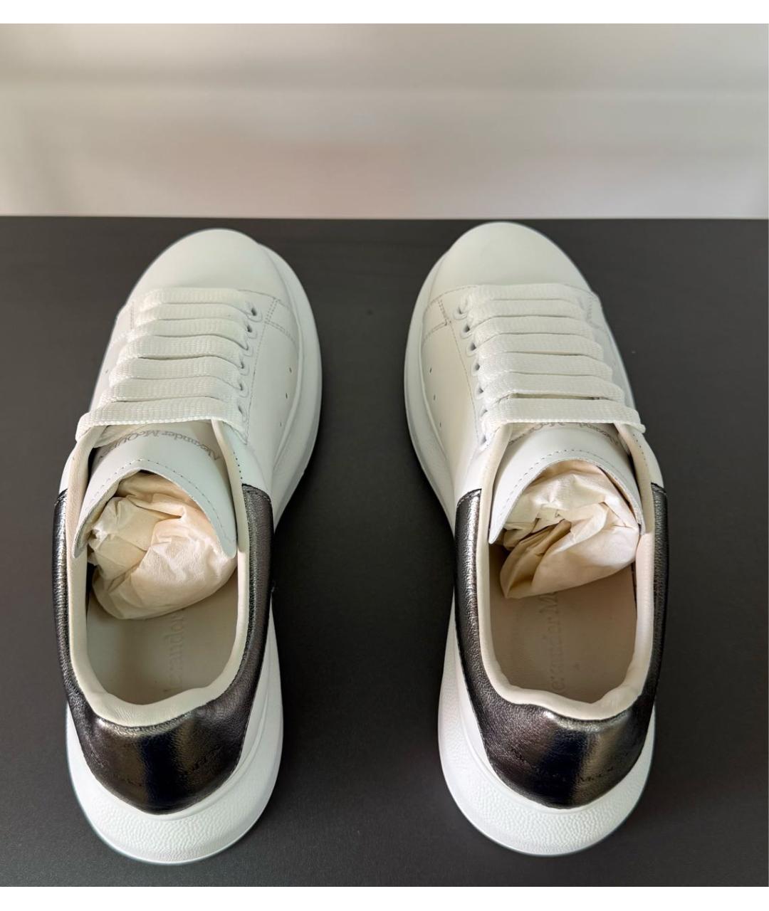 ALEXANDER MCQUEEN Белые кожаные кеды, фото 4