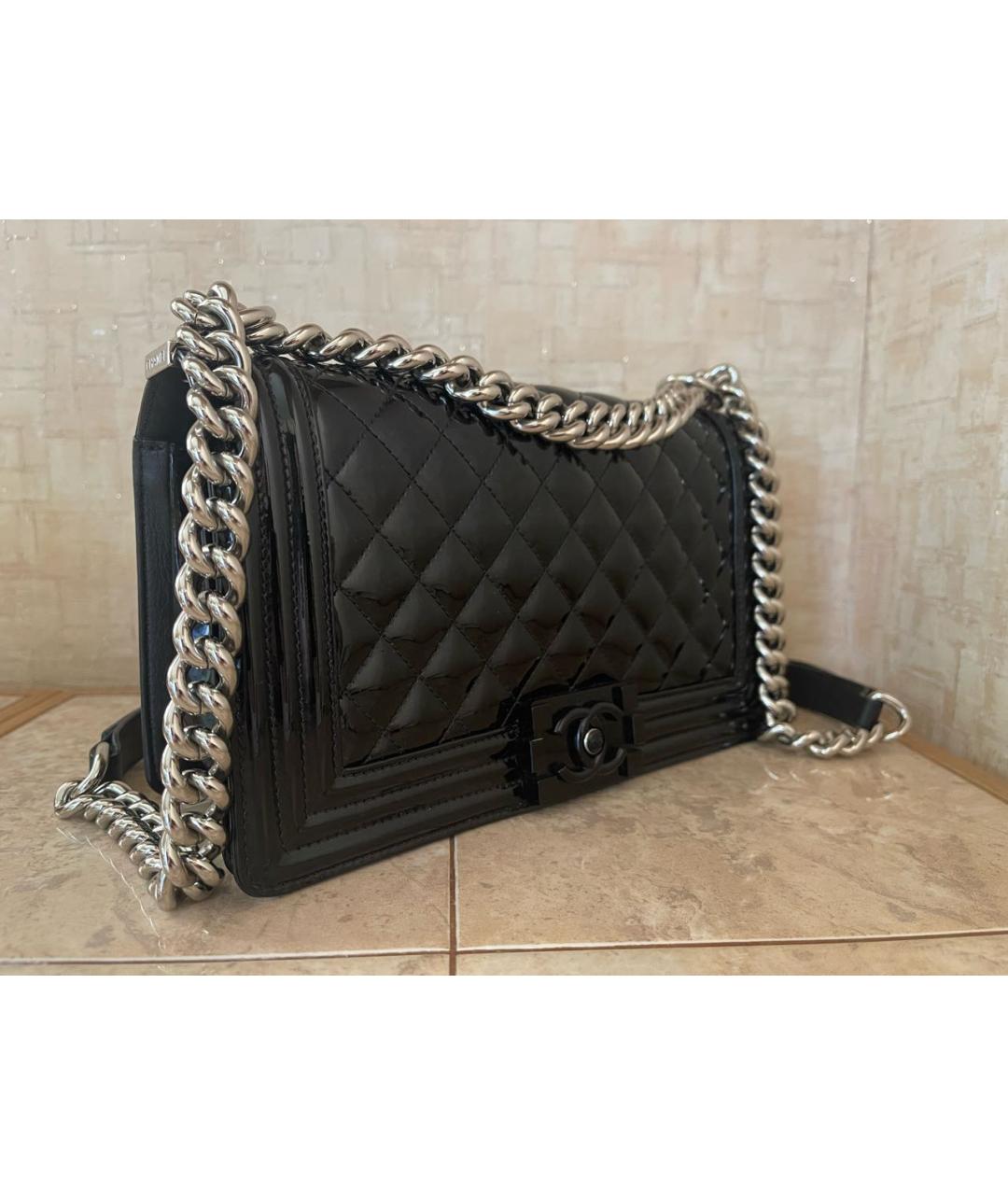 CHANEL Черная кожаная сумка через плечо, фото 4