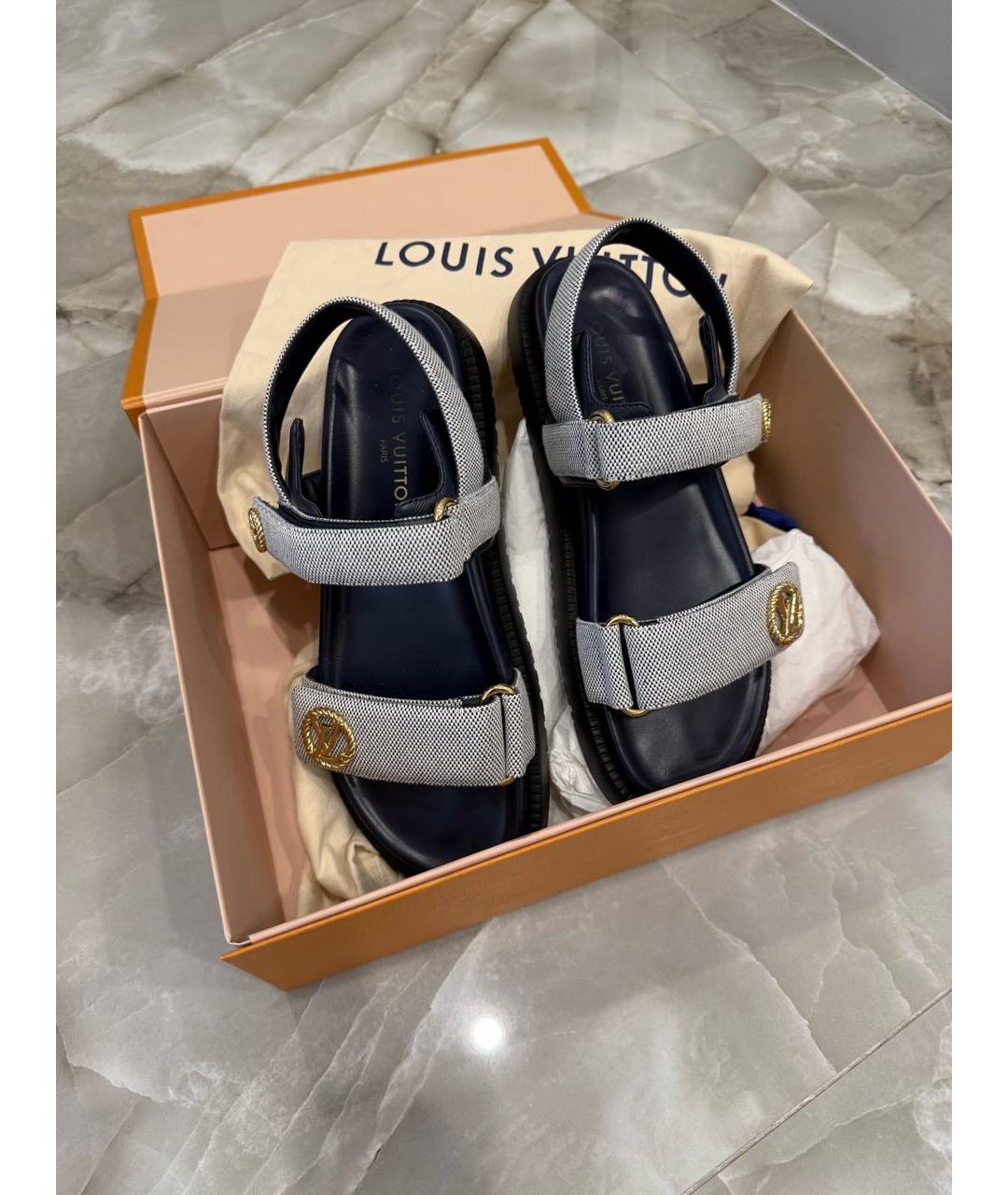 LOUIS VUITTON Синие сандалии, фото 4