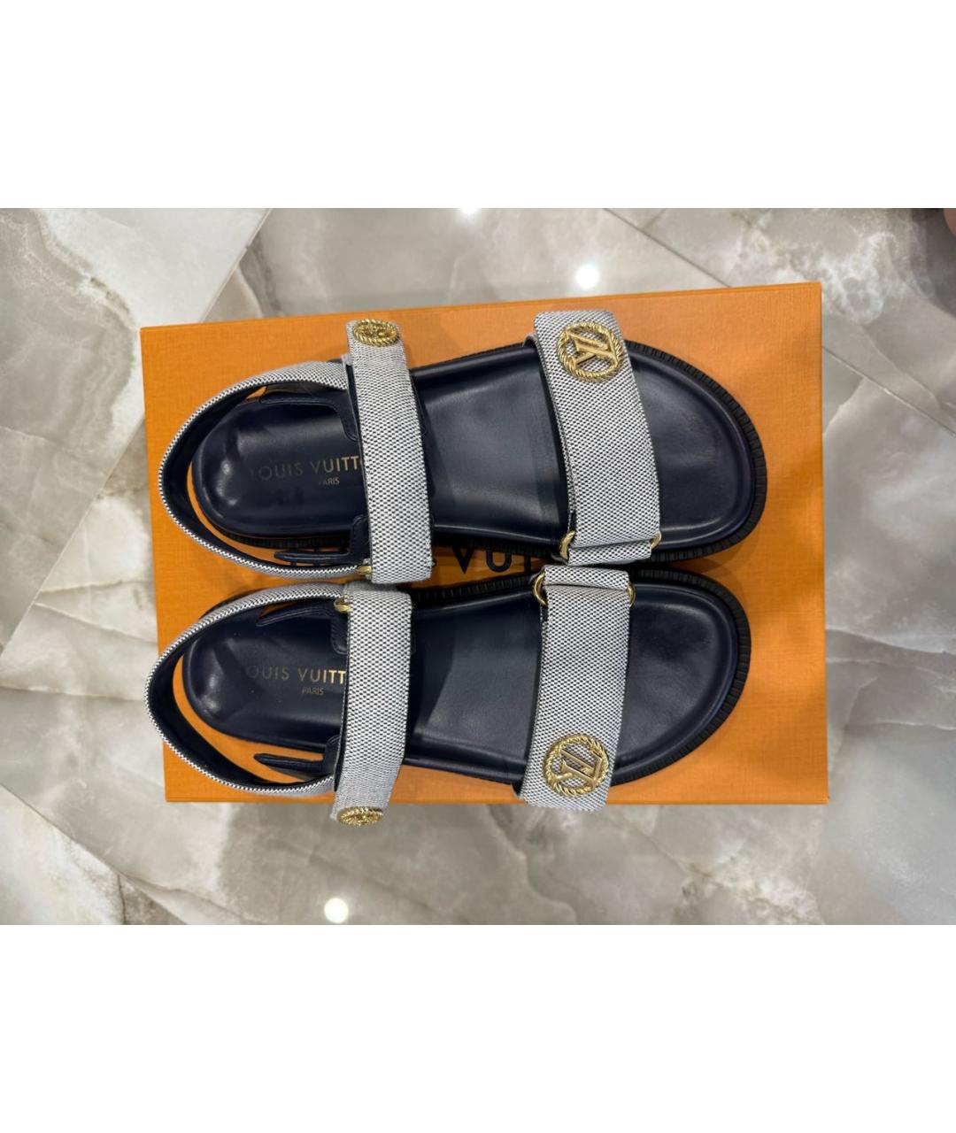 LOUIS VUITTON Синие сандалии, фото 6