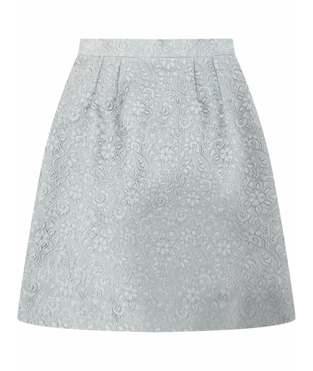DOLCE&GABBANA Голубая полиэстеровая юбка мини, фото 1