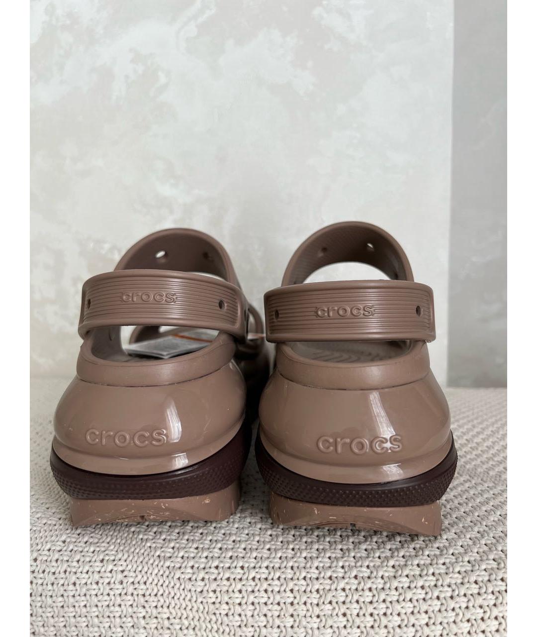 CROCS Коричневые резиновые сандалии, фото 4
