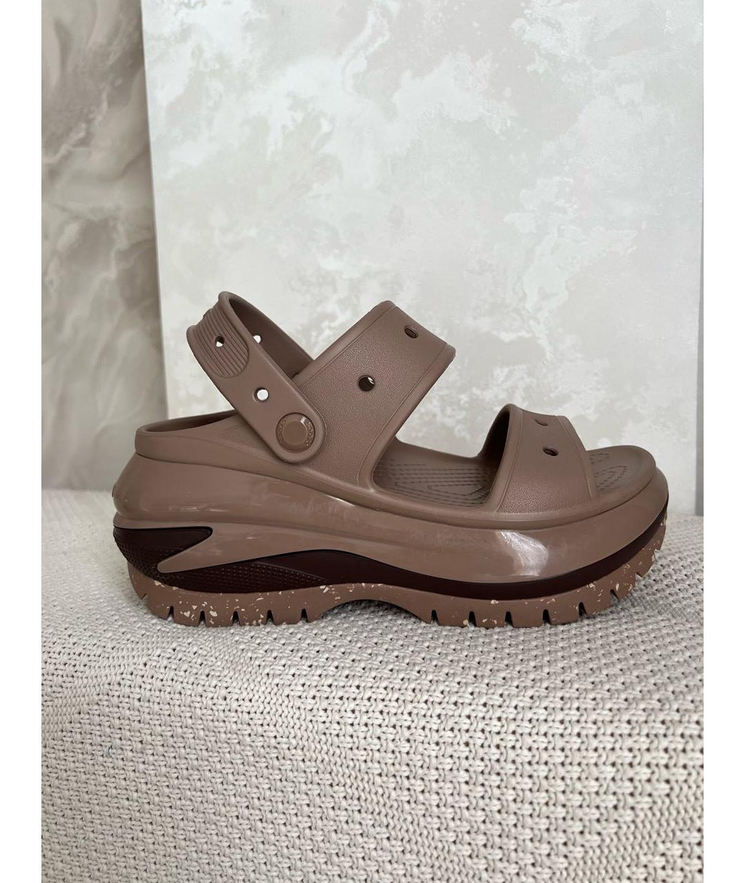 CROCS Коричневые резиновые сандалии, фото 9