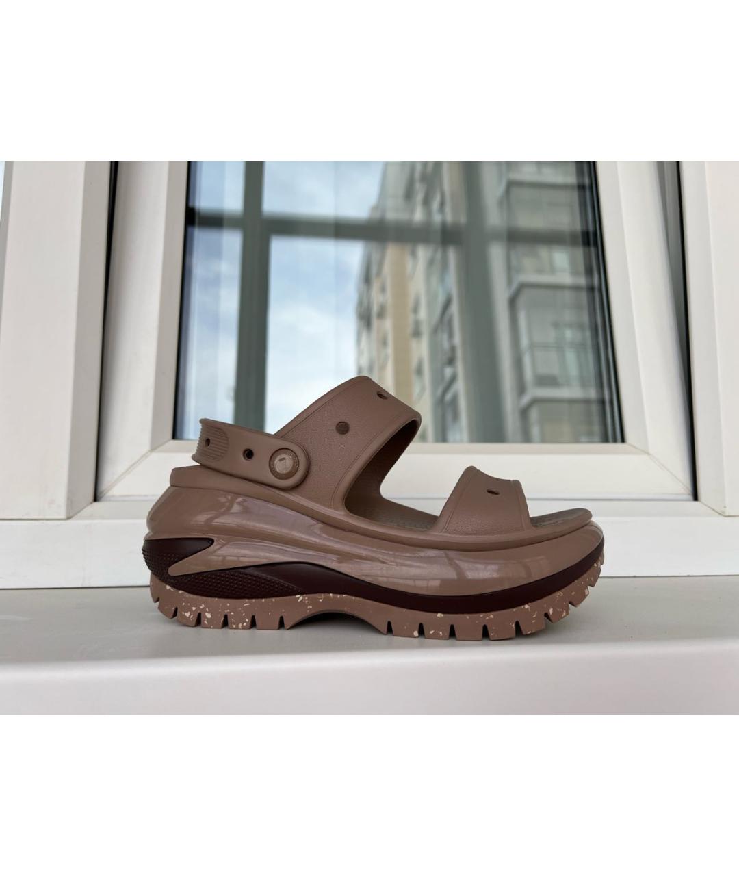 CROCS Коричневые резиновые сандалии, фото 5