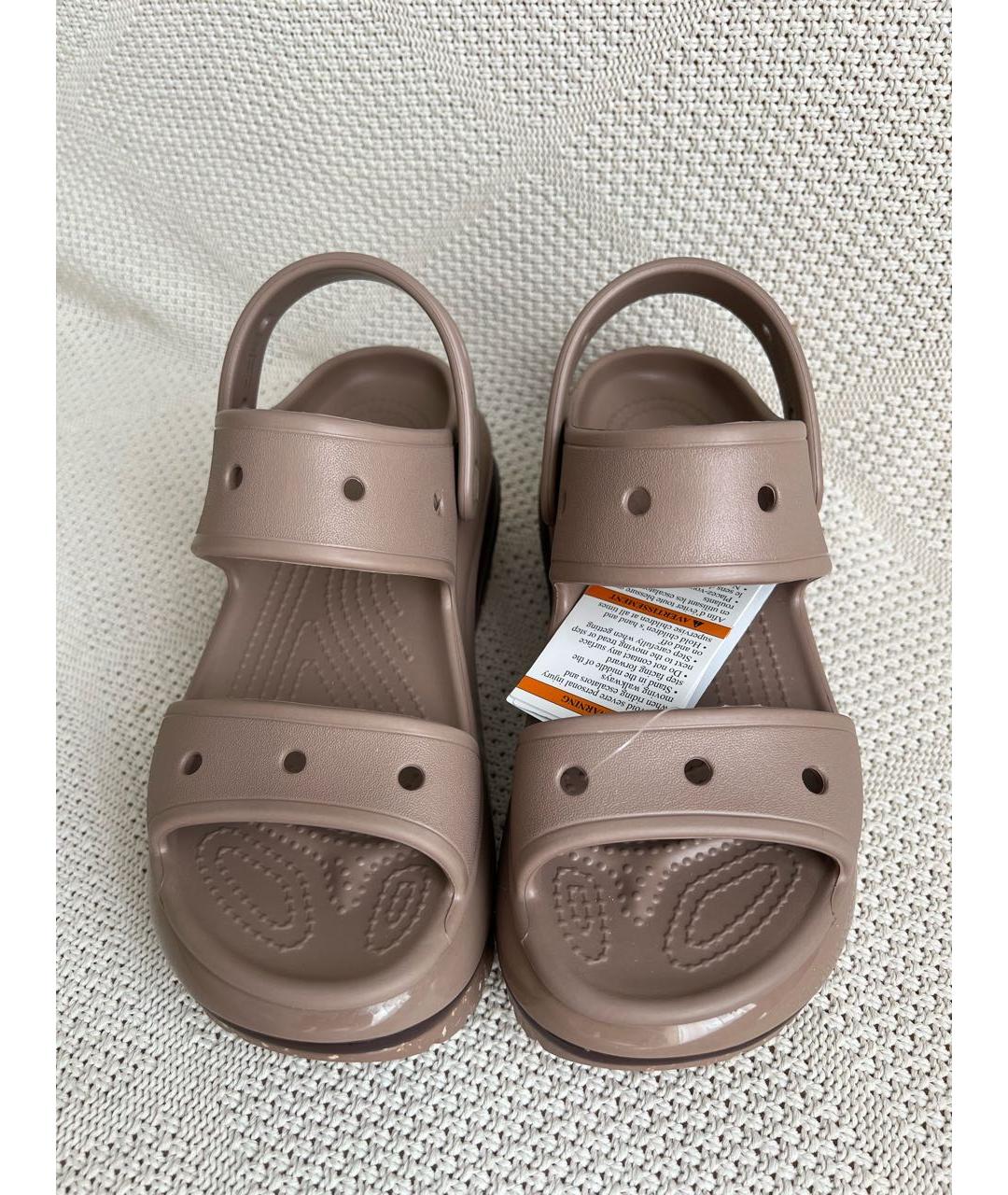 CROCS Коричневые резиновые сандалии, фото 2