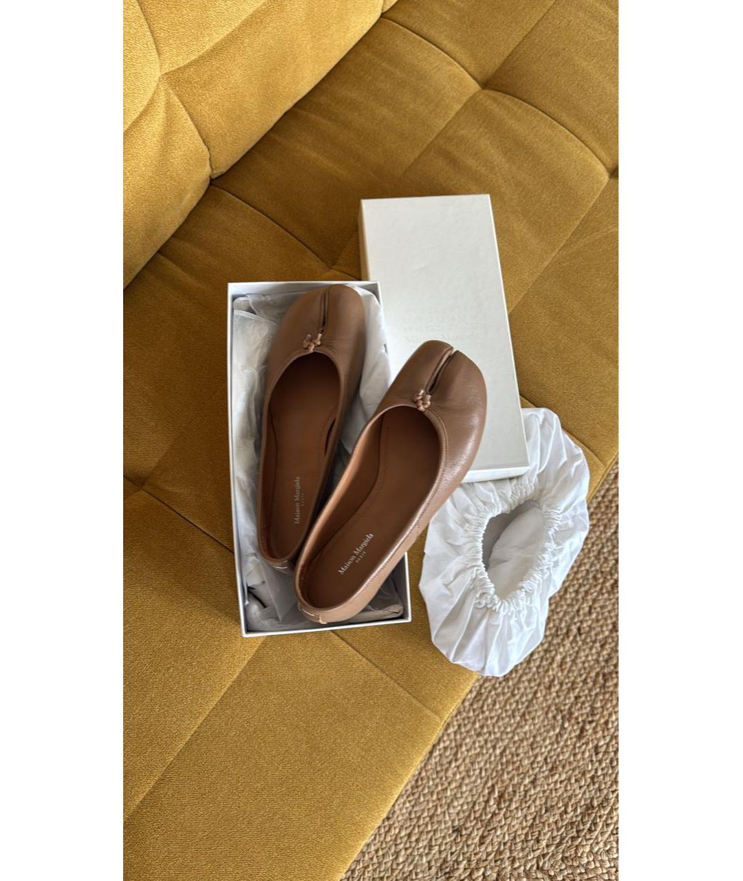 MAISON MARGIELA Коричневые кожаные балетки, фото 7