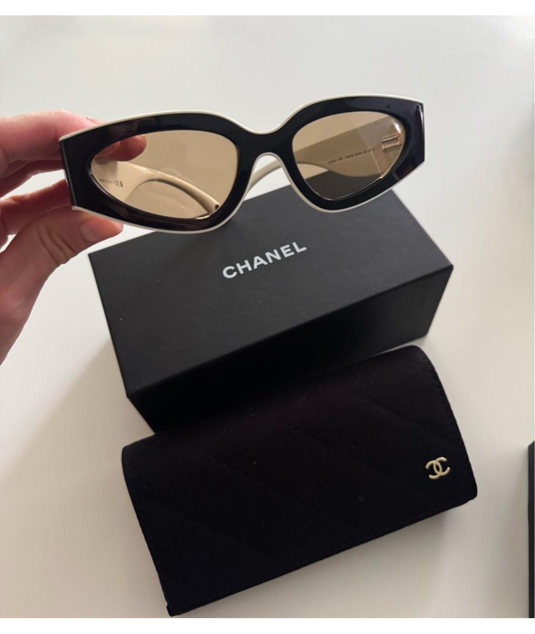 CHANEL Черные пластиковые солнцезащитные очки, фото 2