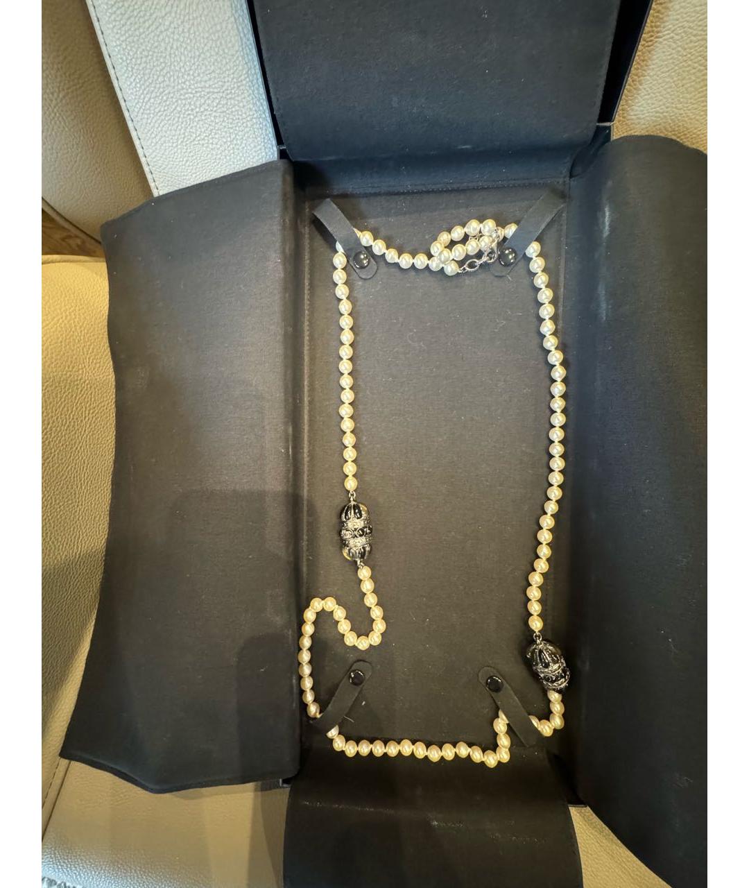 CHANEL Белое жемчужное колье, фото 2