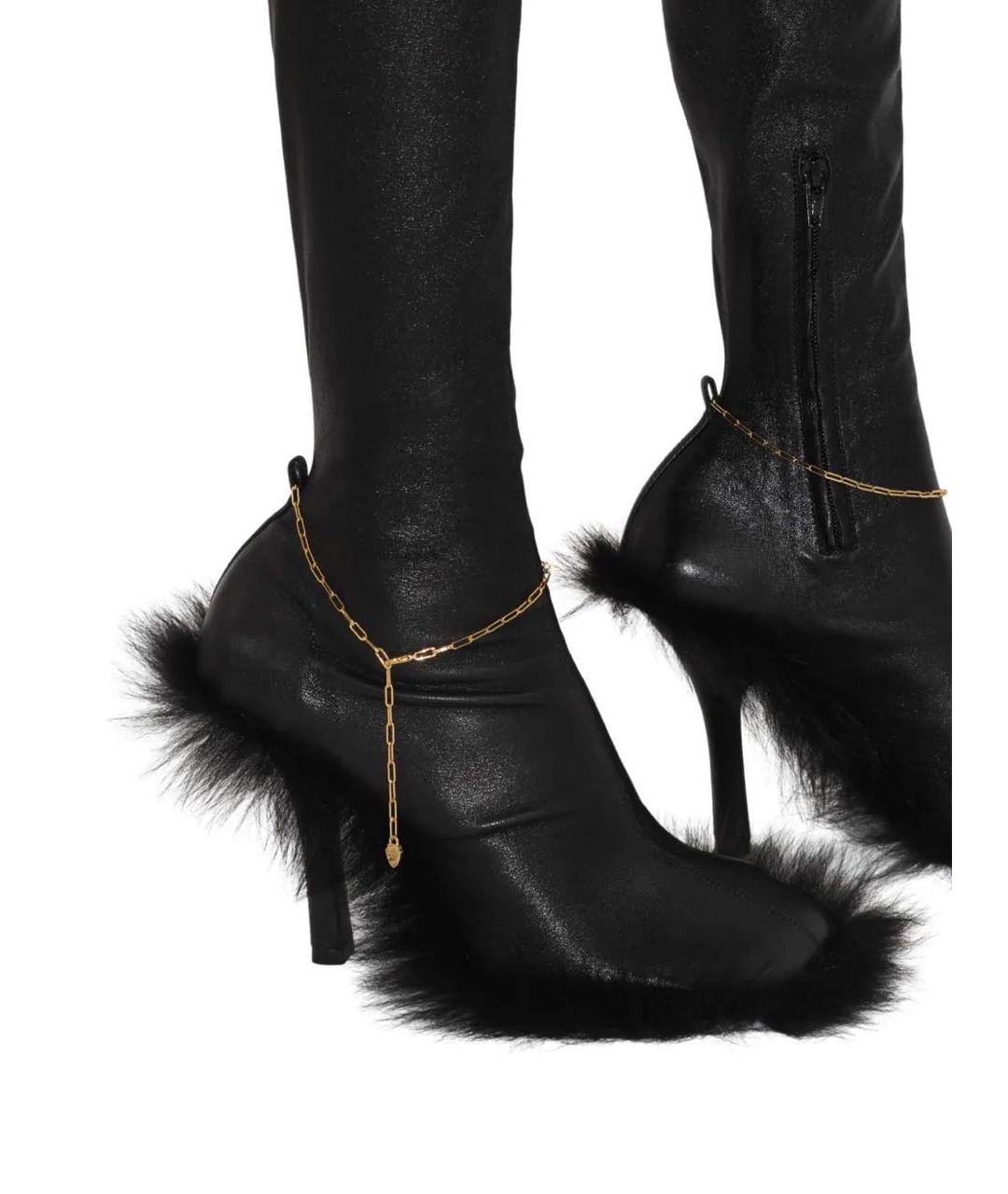 BURBERRY Черные кожаные сапоги, фото 3