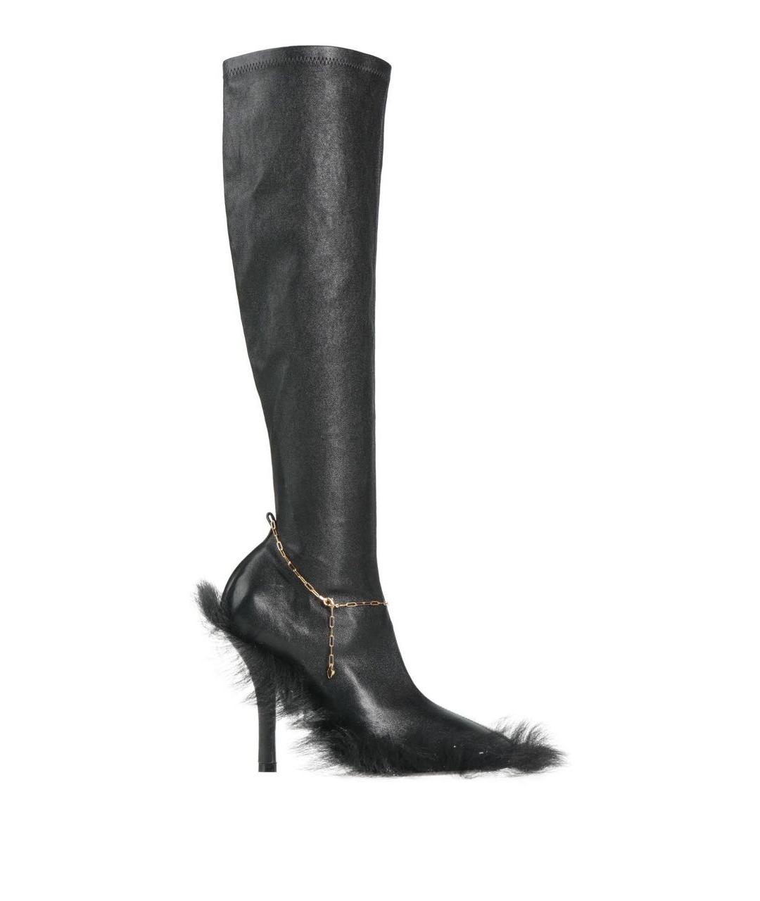 BURBERRY Черные кожаные сапоги, фото 1
