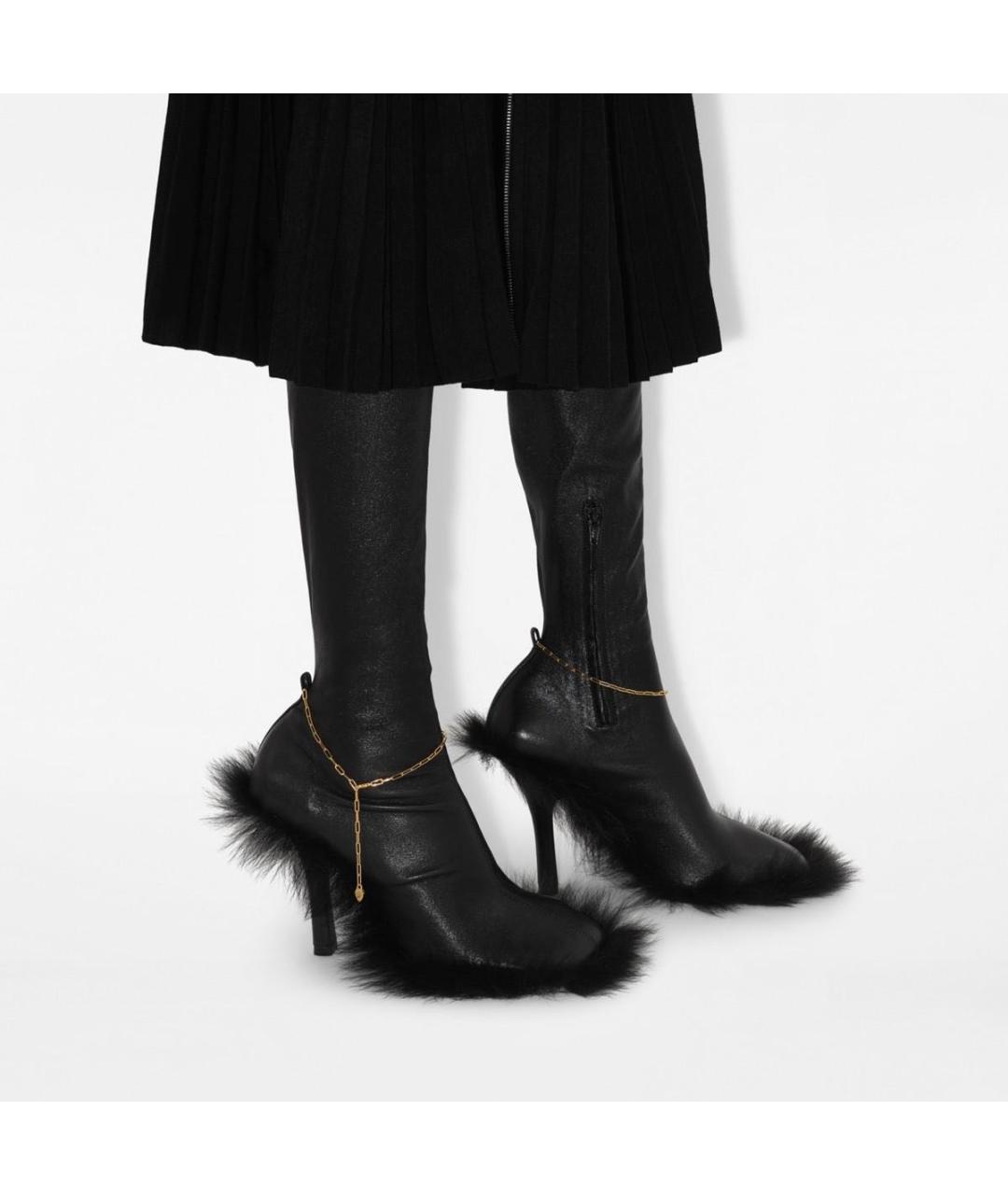 BURBERRY Черные кожаные сапоги, фото 2
