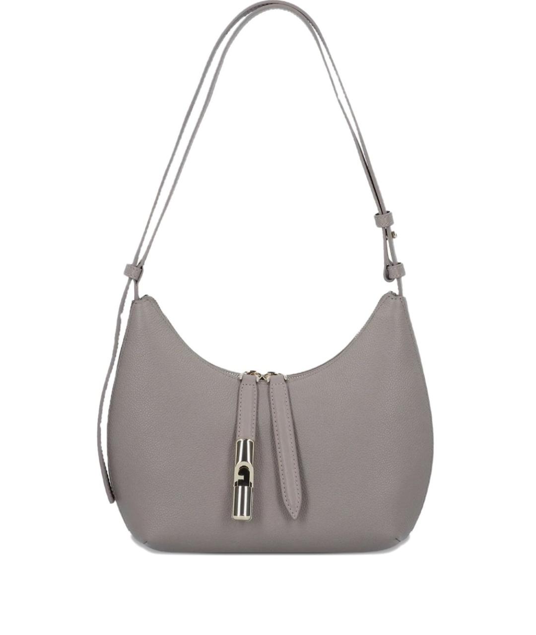 FURLA Серая кожаная сумка через плечо, фото 1