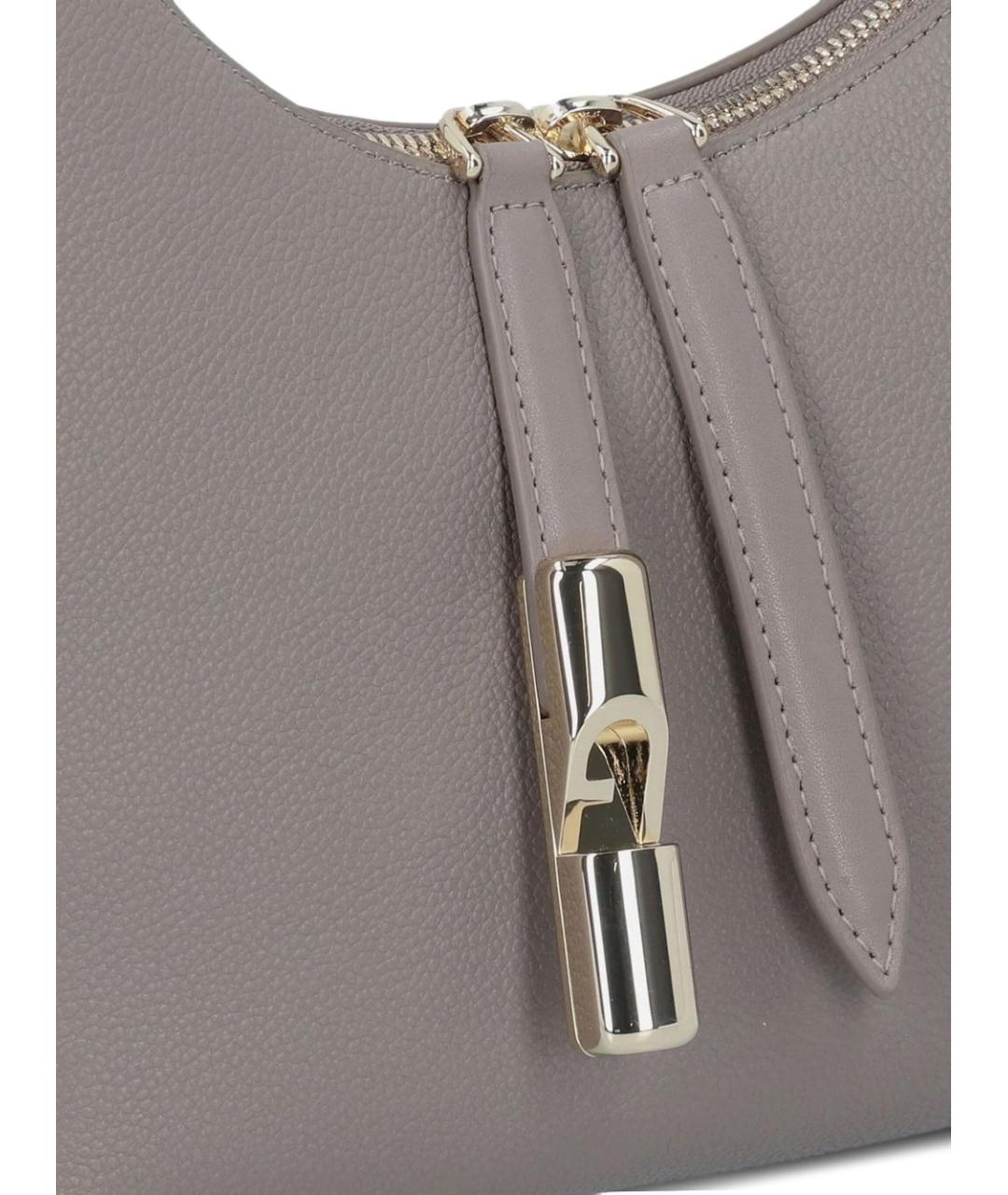 FURLA Серая кожаная сумка через плечо, фото 3