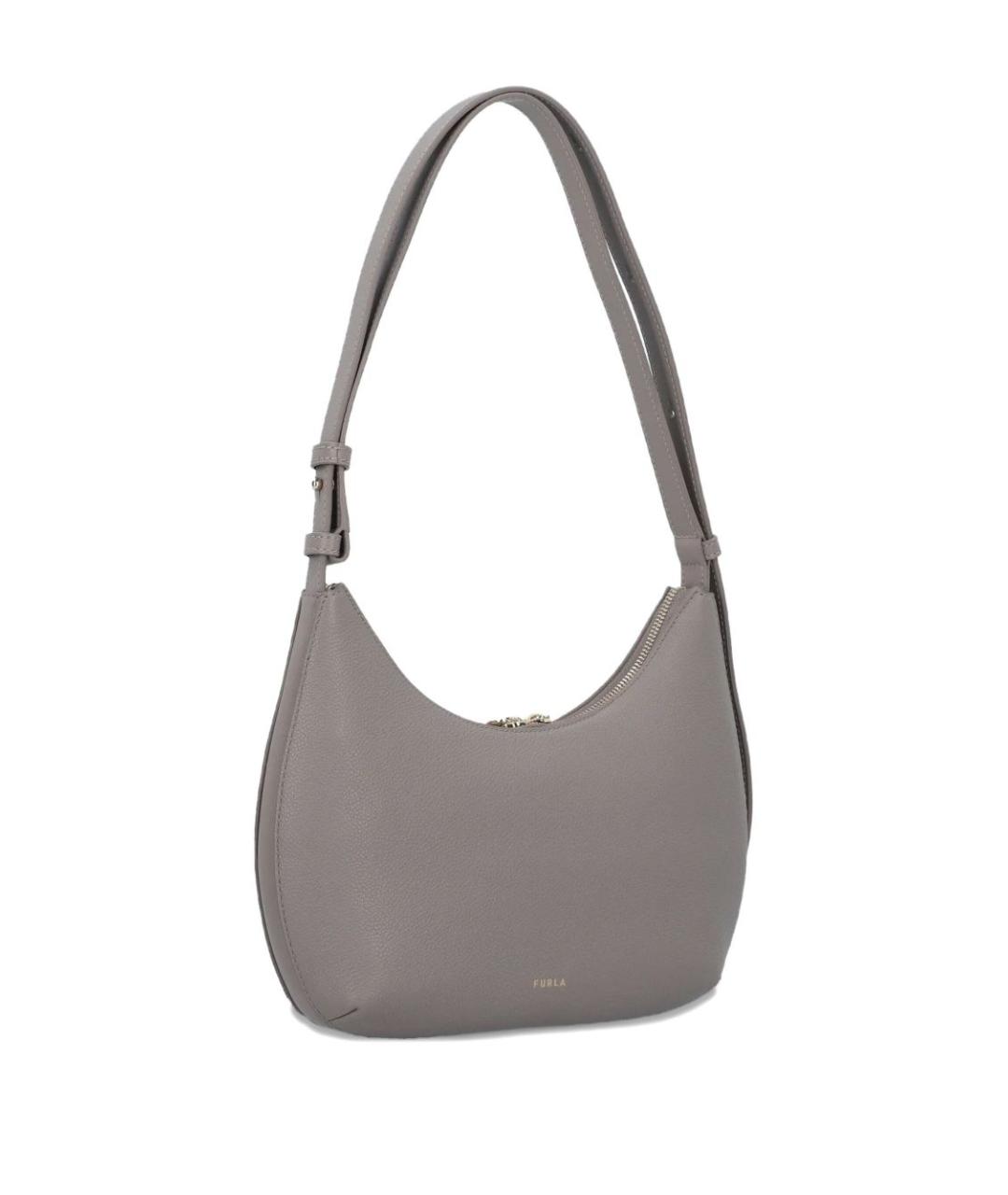 FURLA Серая кожаная сумка через плечо, фото 2
