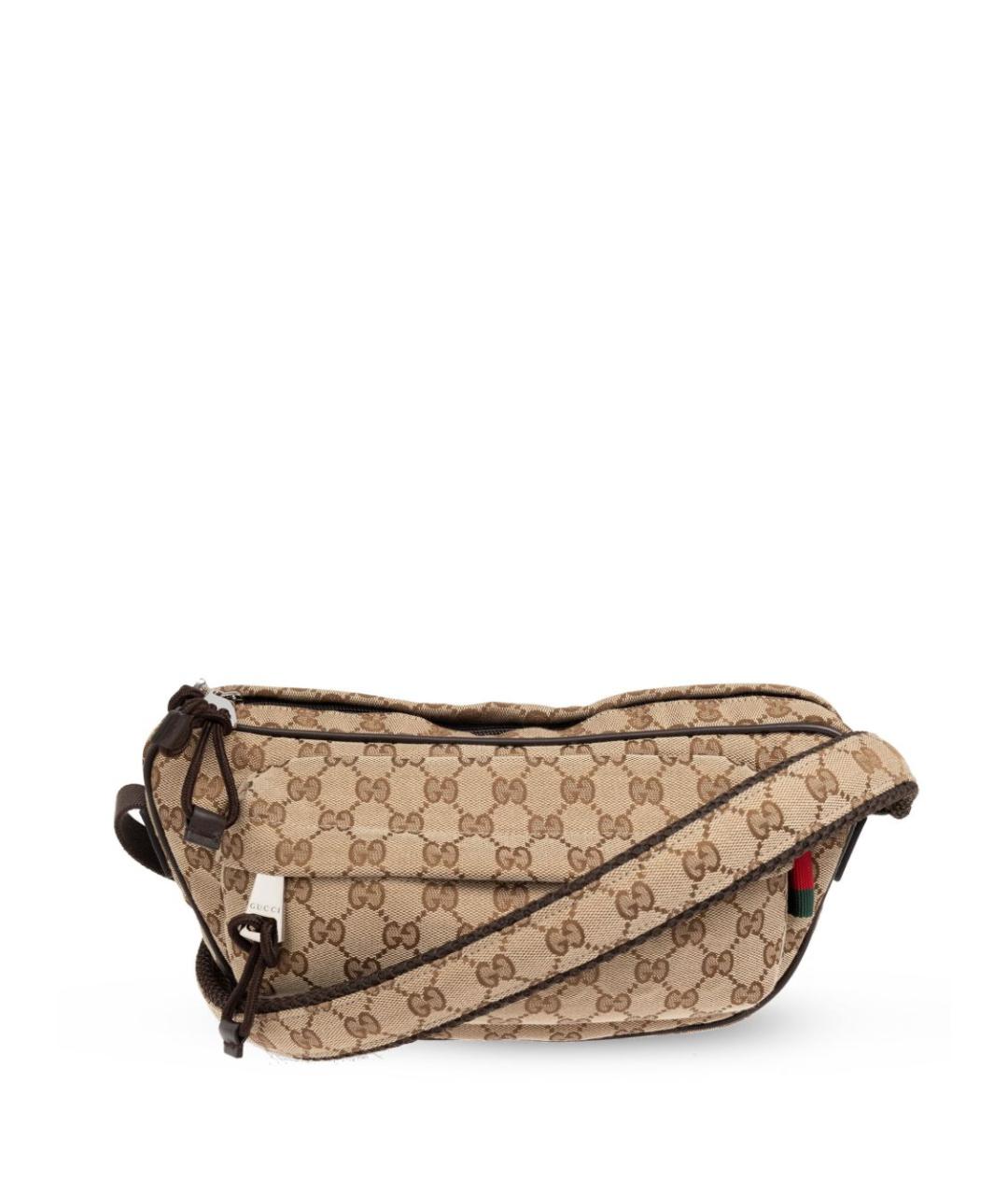GUCCI Бежевая тканевая сумка на плечо, фото 1