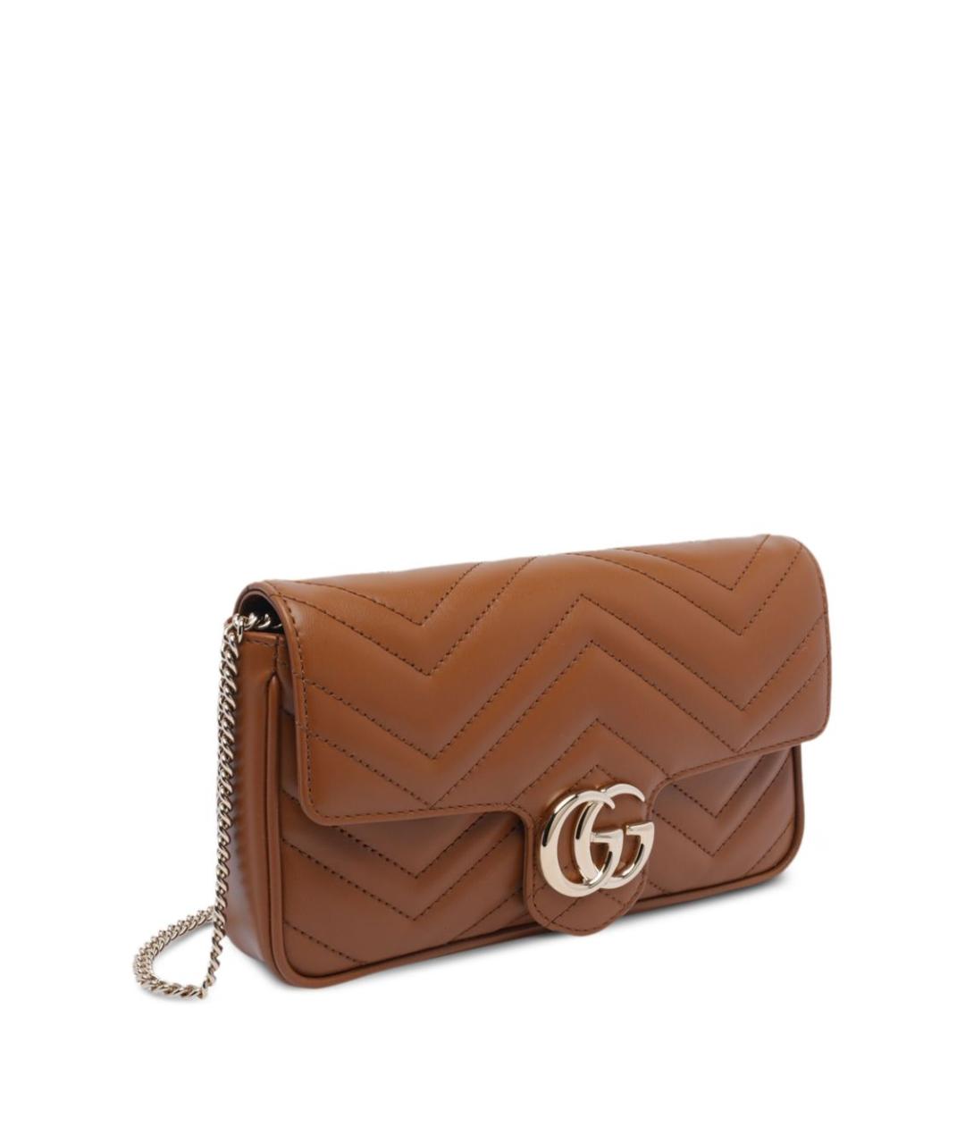 GUCCI Коричневая кожаная сумка через плечо, фото 4