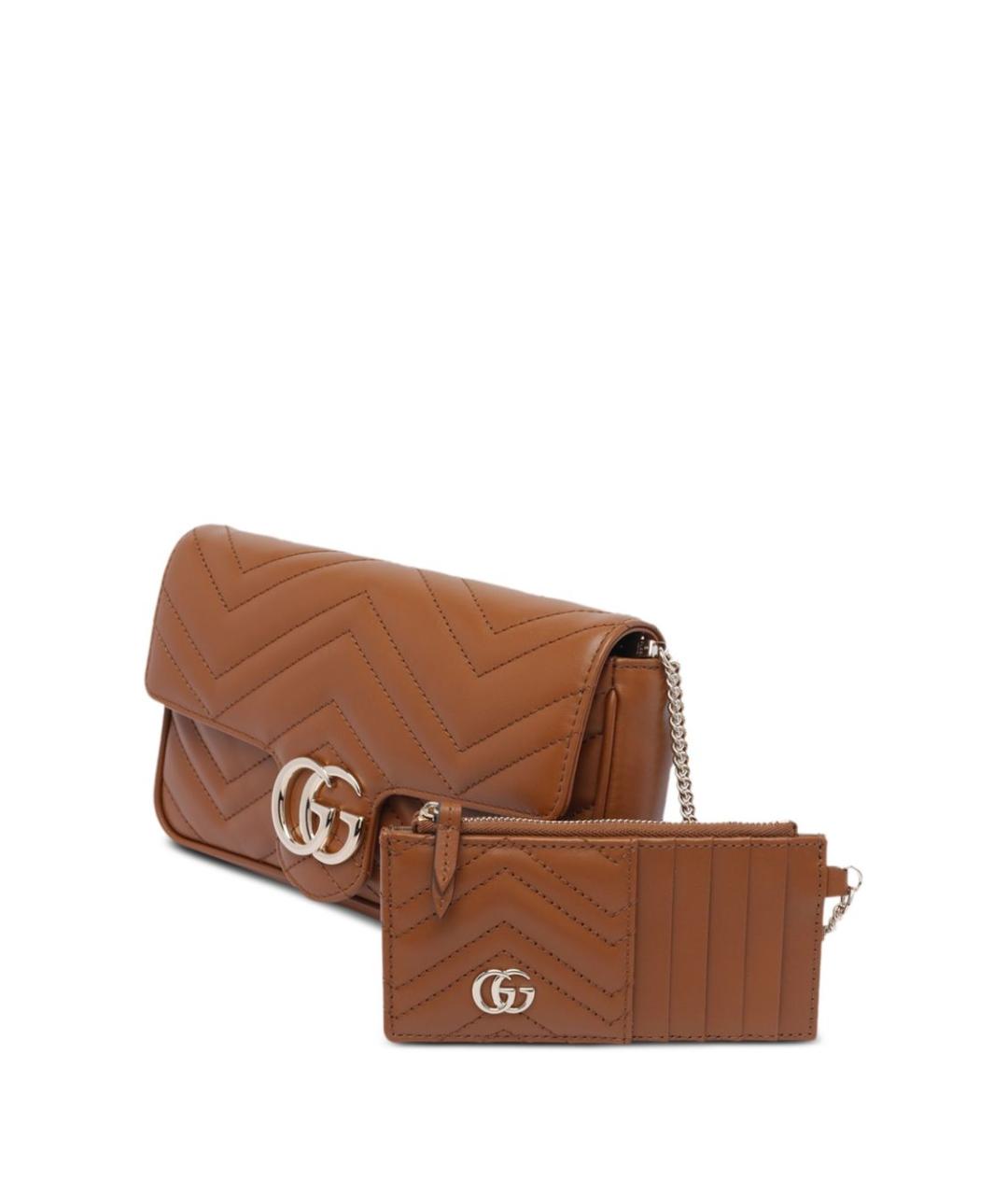 GUCCI Коричневая кожаная сумка через плечо, фото 3