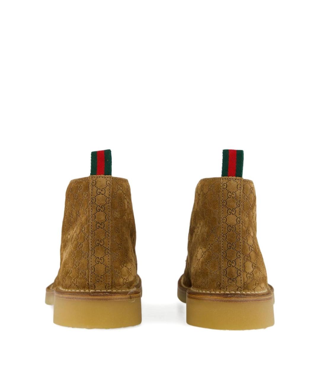 GUCCI Горчичные замшевые высокие ботинки, фото 6