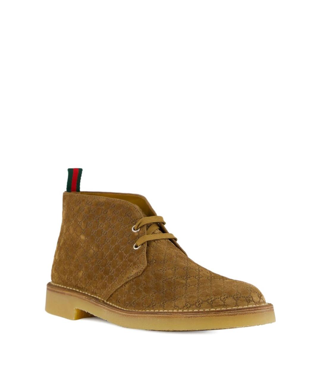 GUCCI Горчичные замшевые высокие ботинки, фото 4