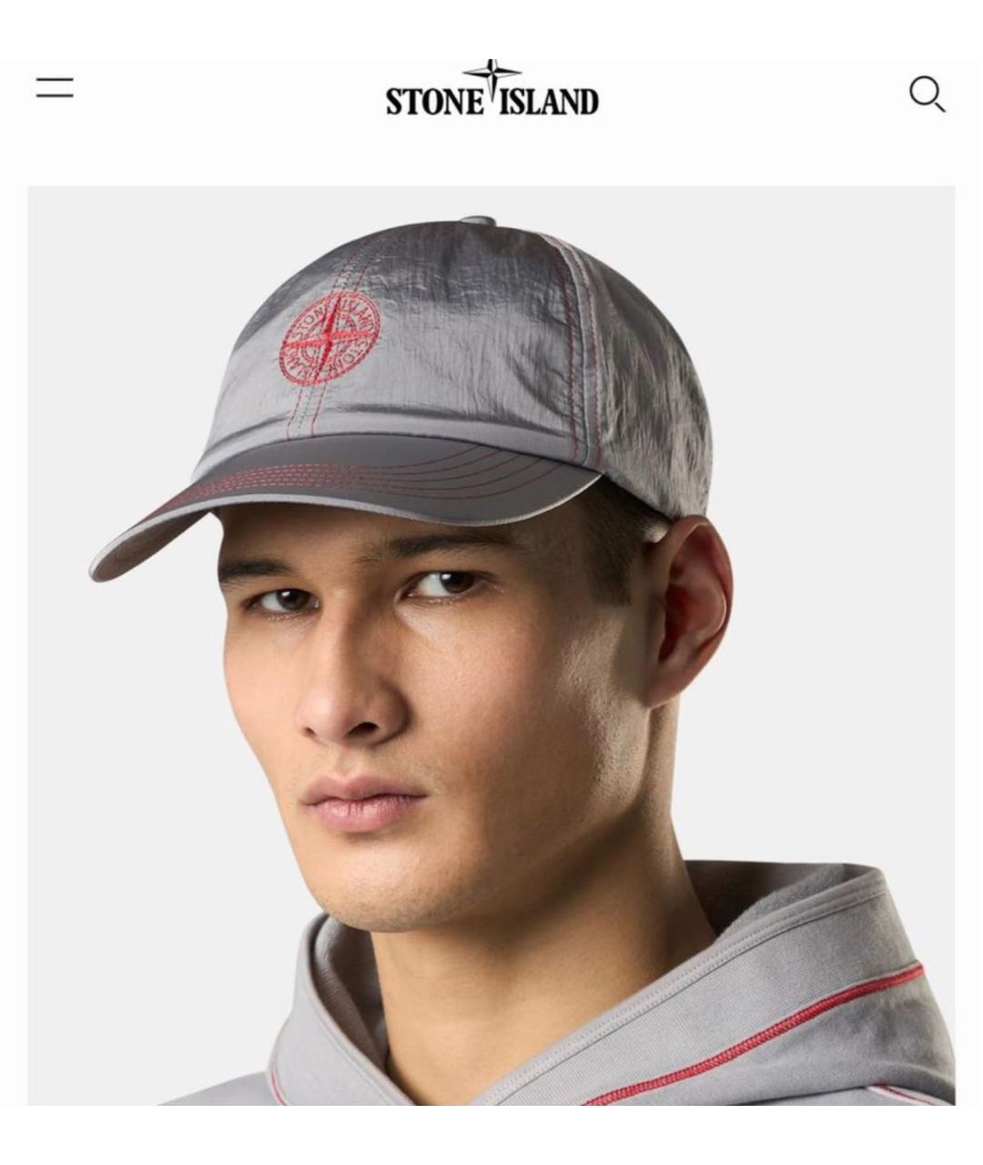 STONE ISLAND Серая кепка/бейсболка, фото 2