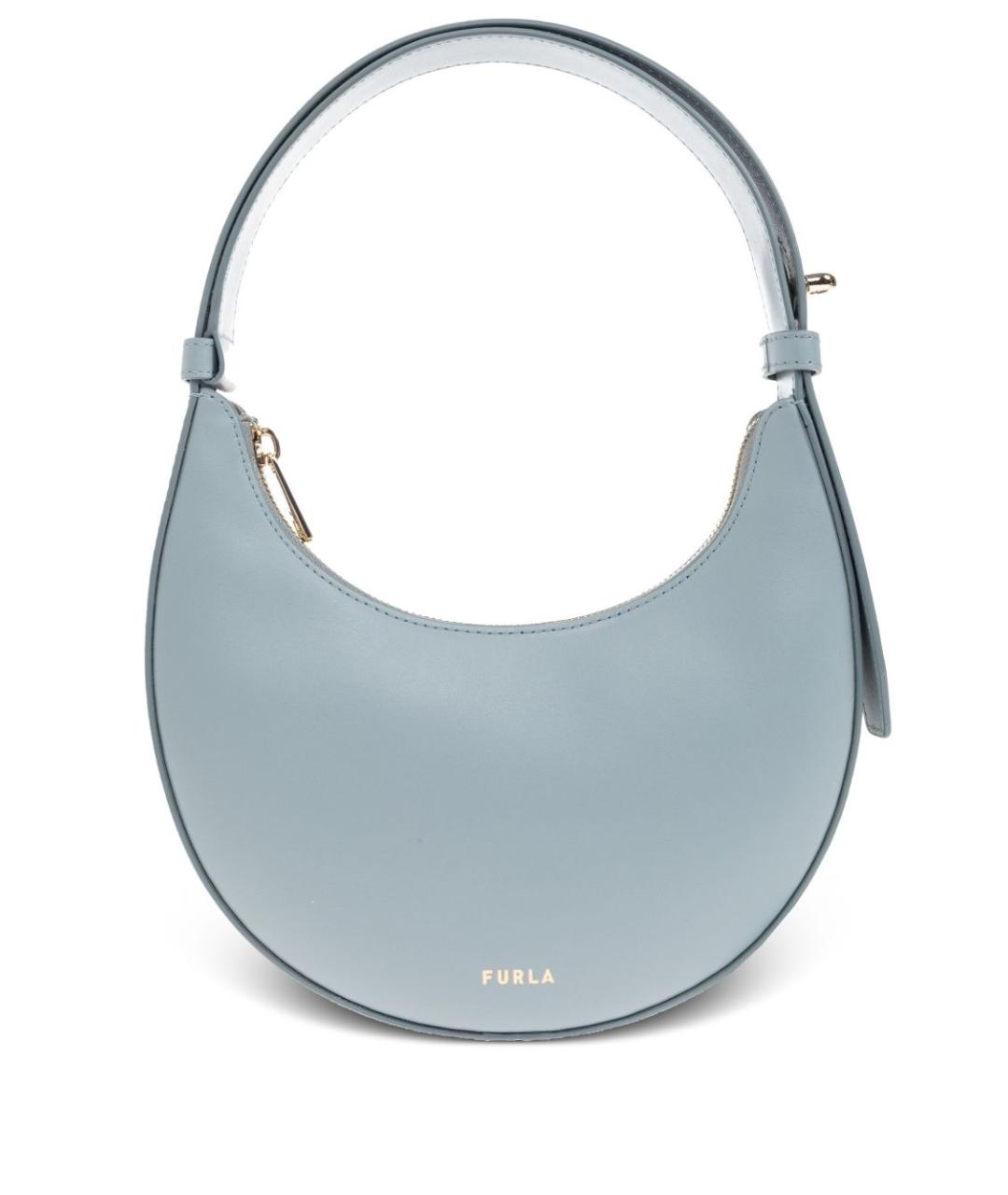 FURLA Голубая кожаная сумка через плечо, фото 1