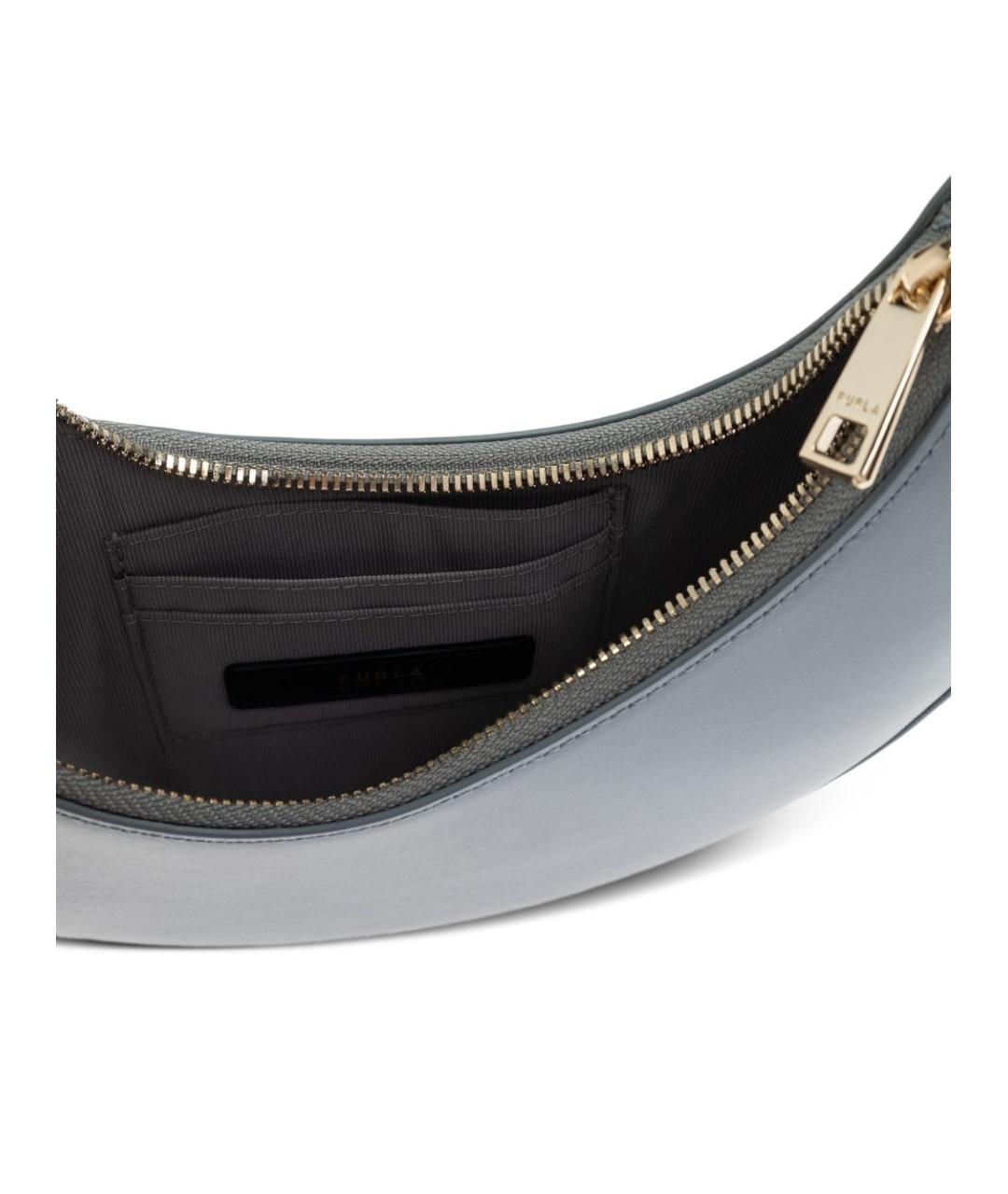 FURLA Голубая кожаная сумка через плечо, фото 4