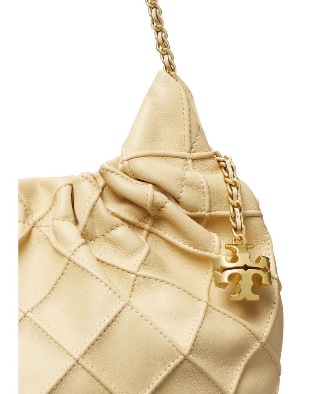 TORY BURCH Бежевая синтетическая сумка с короткими ручками, фото 2