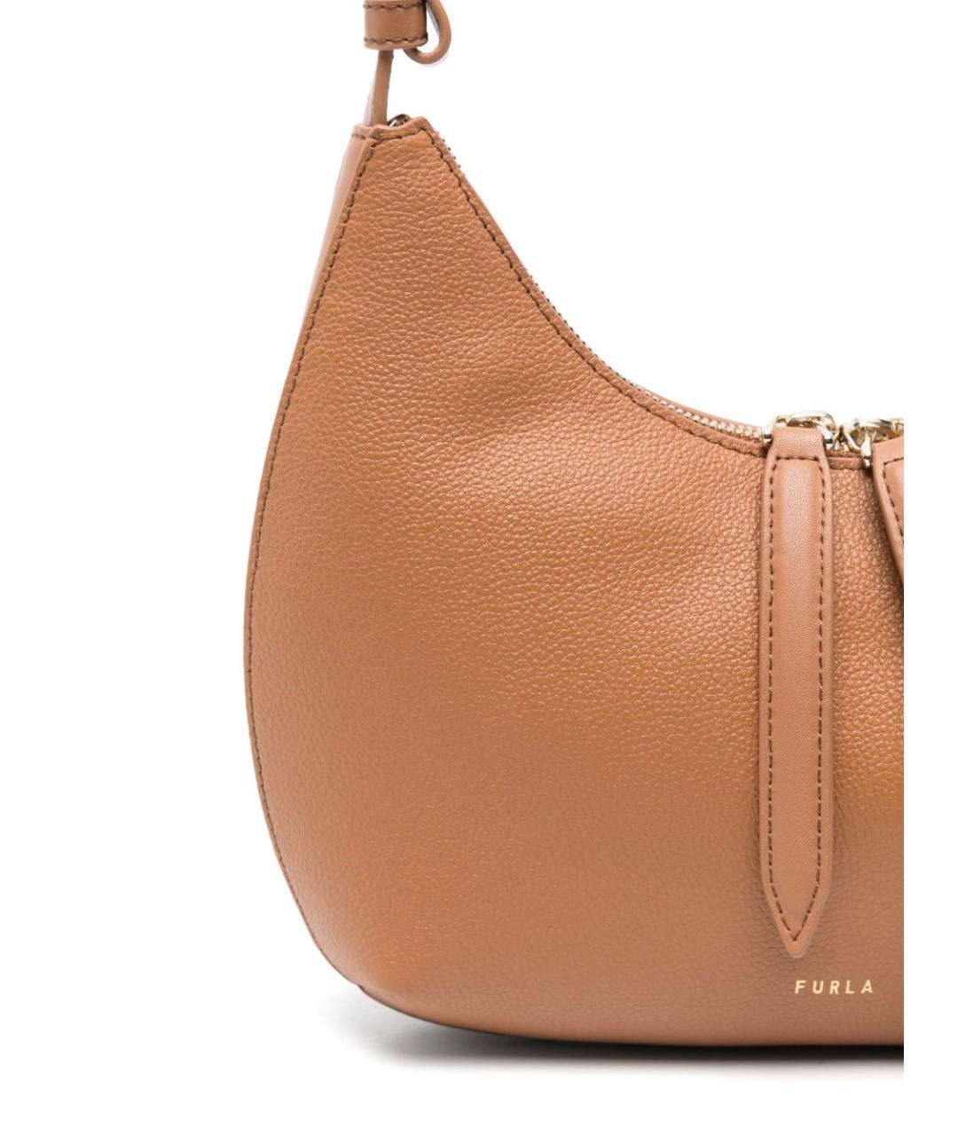 FURLA Бежевая кожаная сумка через плечо, фото 4