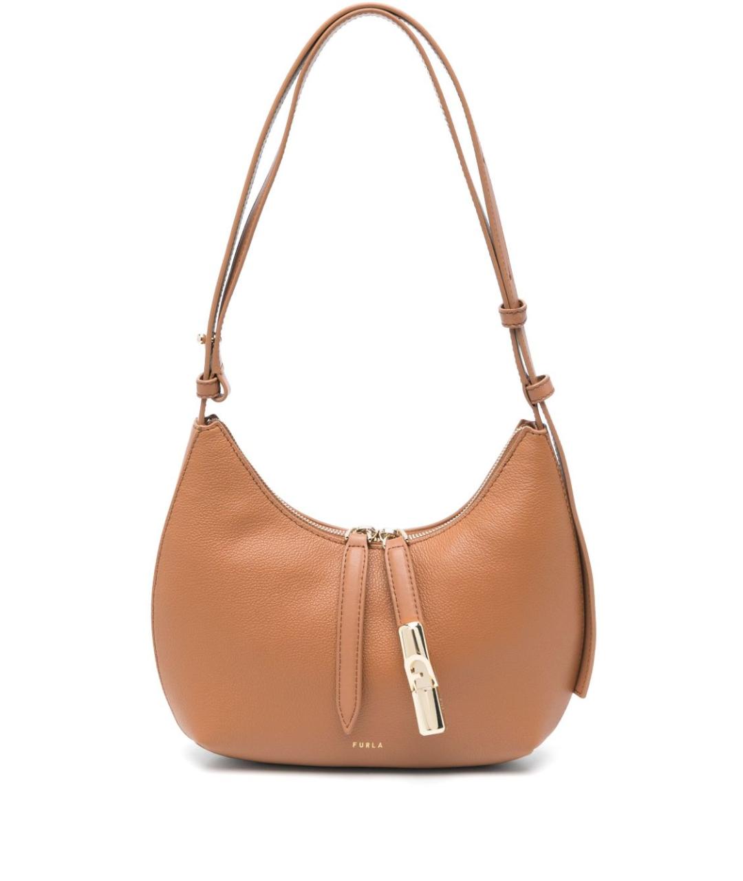 FURLA Бежевая кожаная сумка через плечо, фото 1