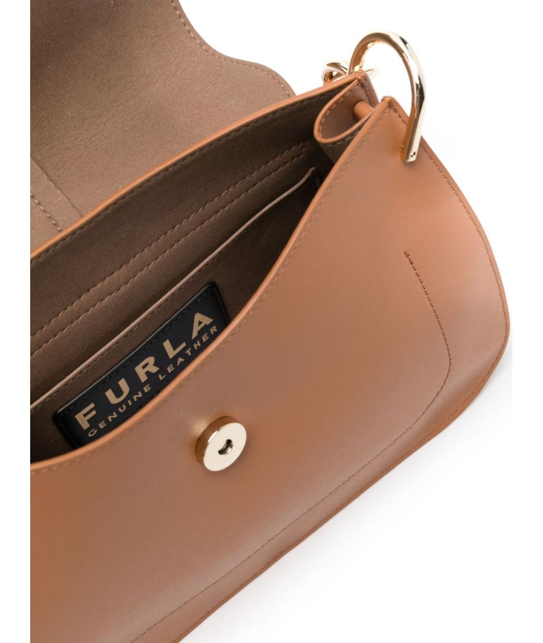 FURLA Коричневая сумка с короткими ручками, фото 5