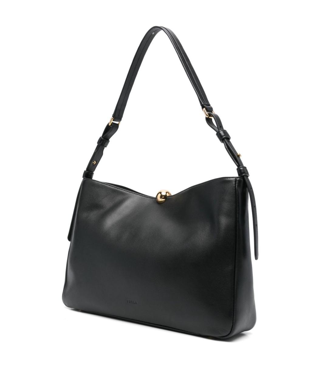 FURLA Черная кожаная сумка через плечо, фото 5