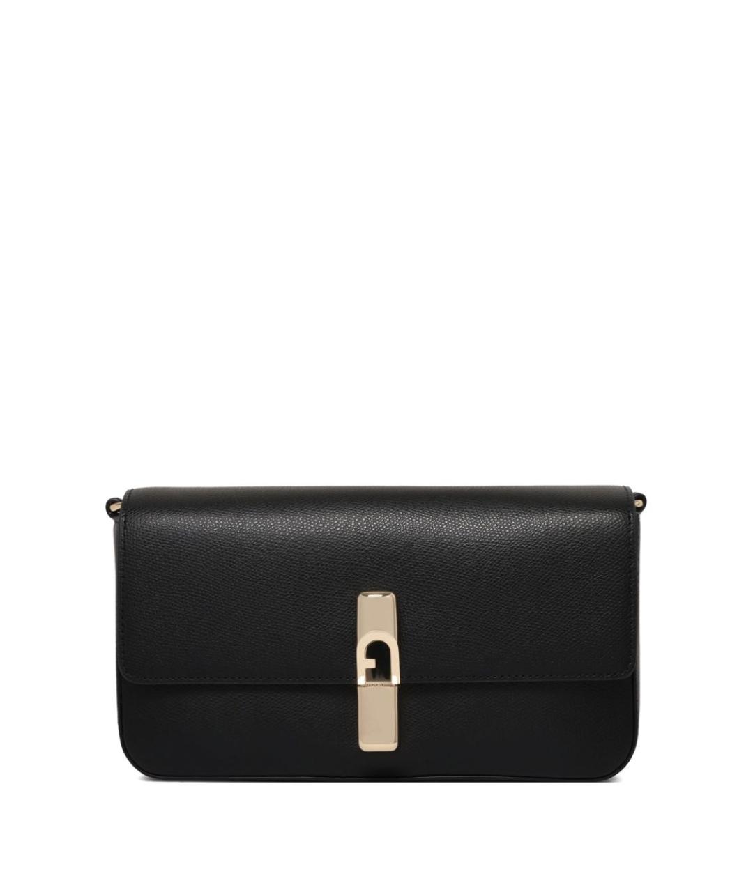 FURLA Черная кожаная сумка через плечо, фото 1