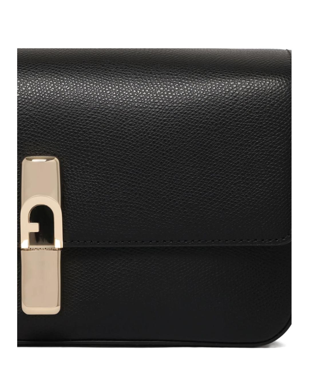 FURLA Черная кожаная сумка через плечо, фото 3