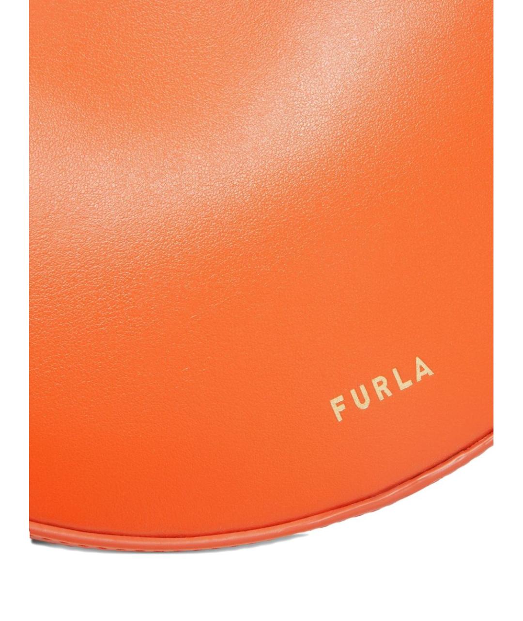 FURLA Оранжевая кожаная сумка через плечо, фото 4