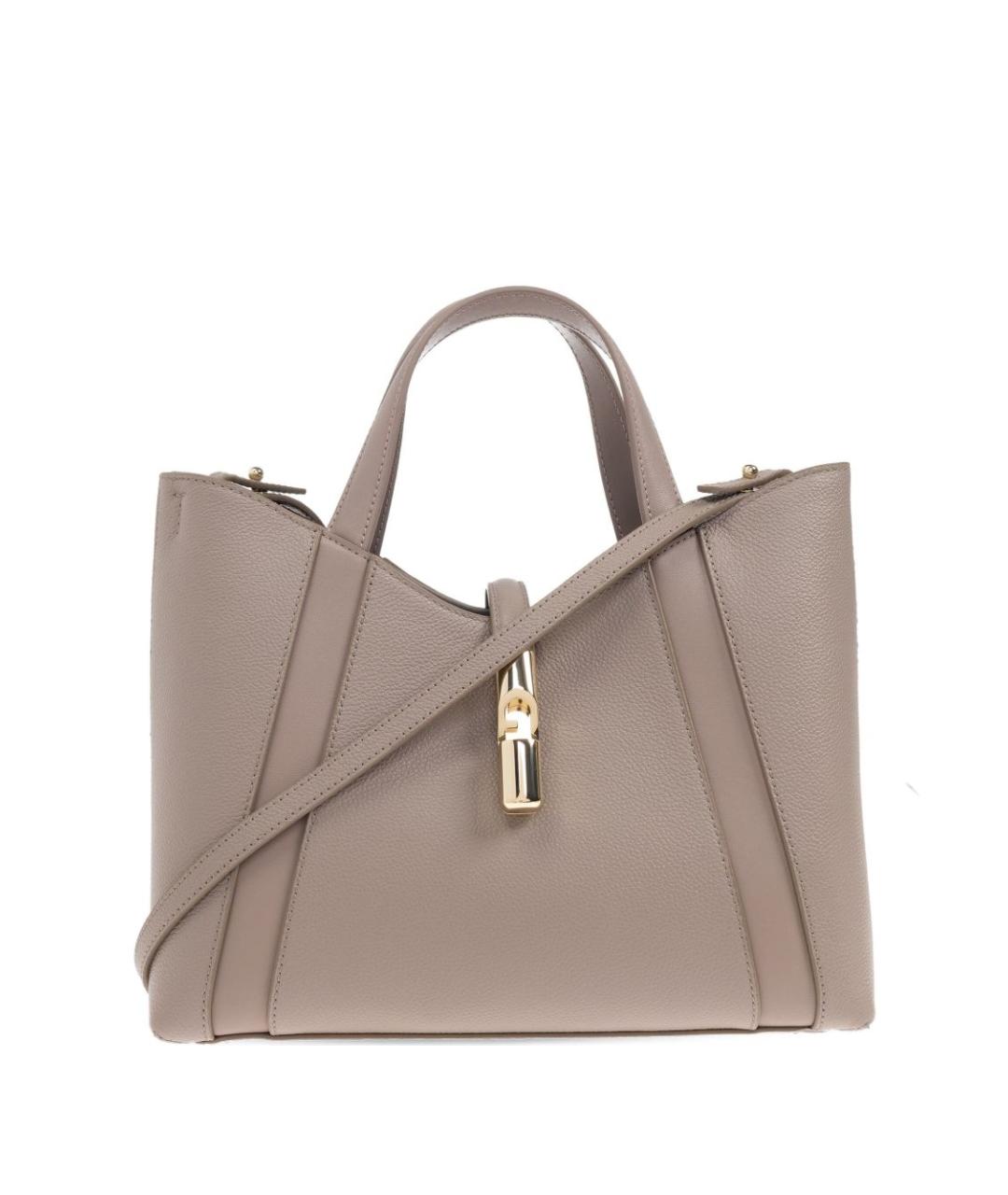 FURLA Бежевая кожаная сумка тоут, фото 1