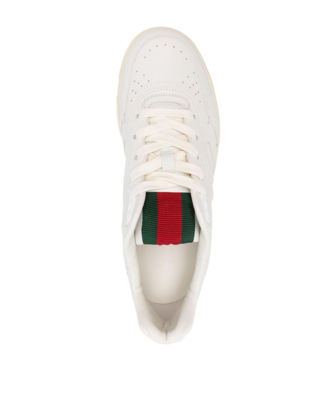 GUCCI Белые кожаные низкие кроссовки / кеды, фото 2