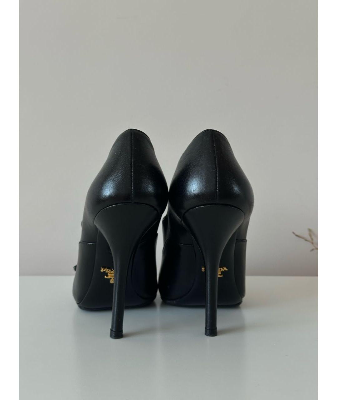 PRADA Черные кожаные туфли, фото 4