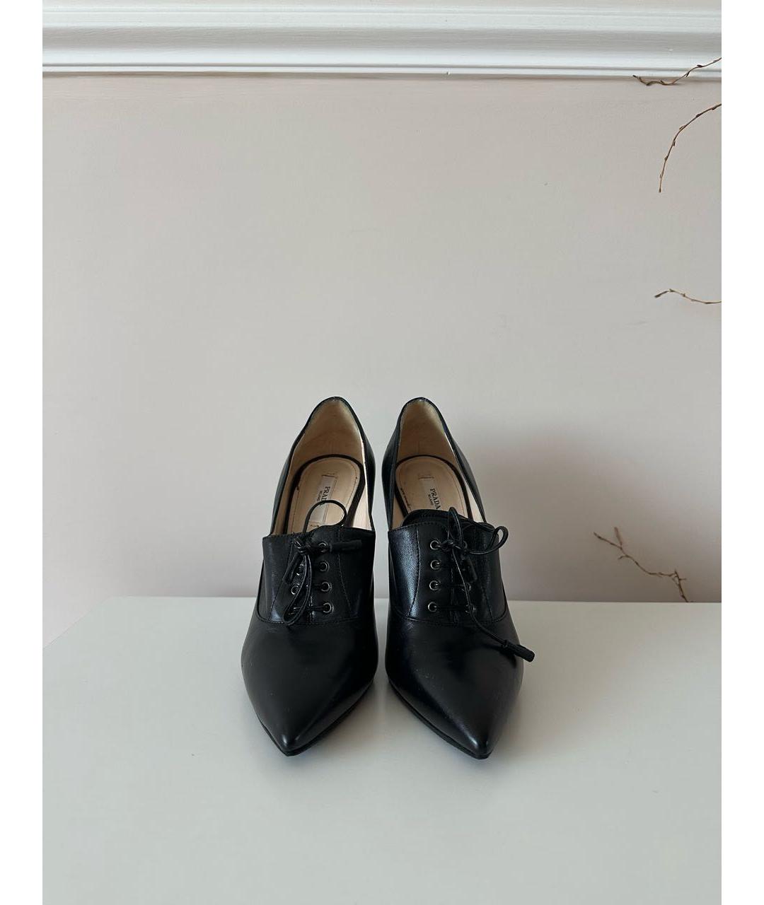 PRADA Черные кожаные туфли, фото 2