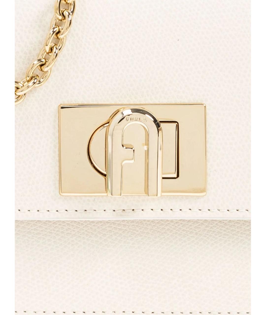 FURLA Белая кожаная сумка через плечо, фото 4