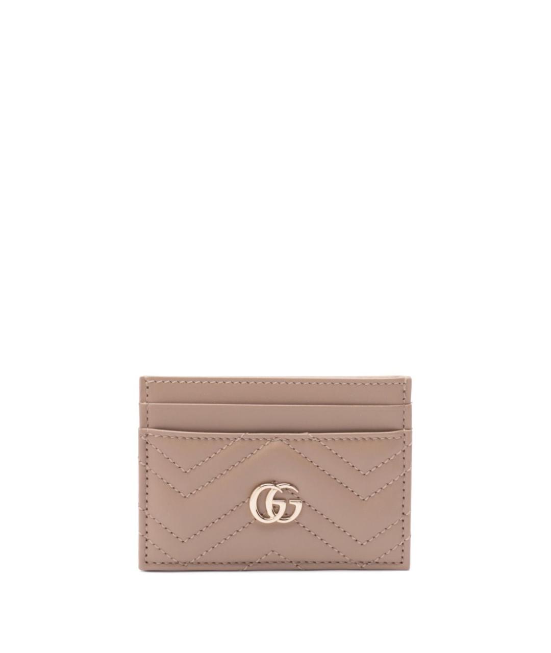 GUCCI Бежевый кожаный кардхолдер, фото 1