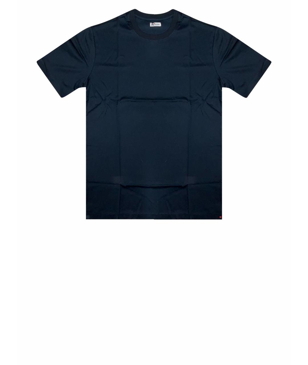 KITON Темно-синяя хлопковая футболка, фото 1