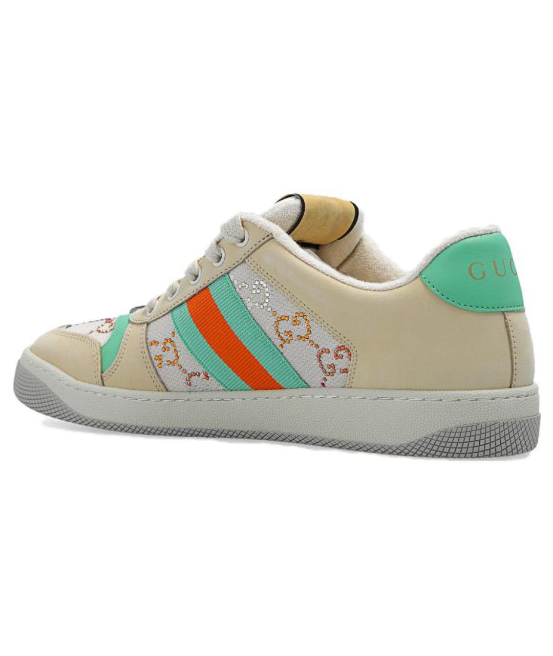 GUCCI Бежевые кеды, фото 4