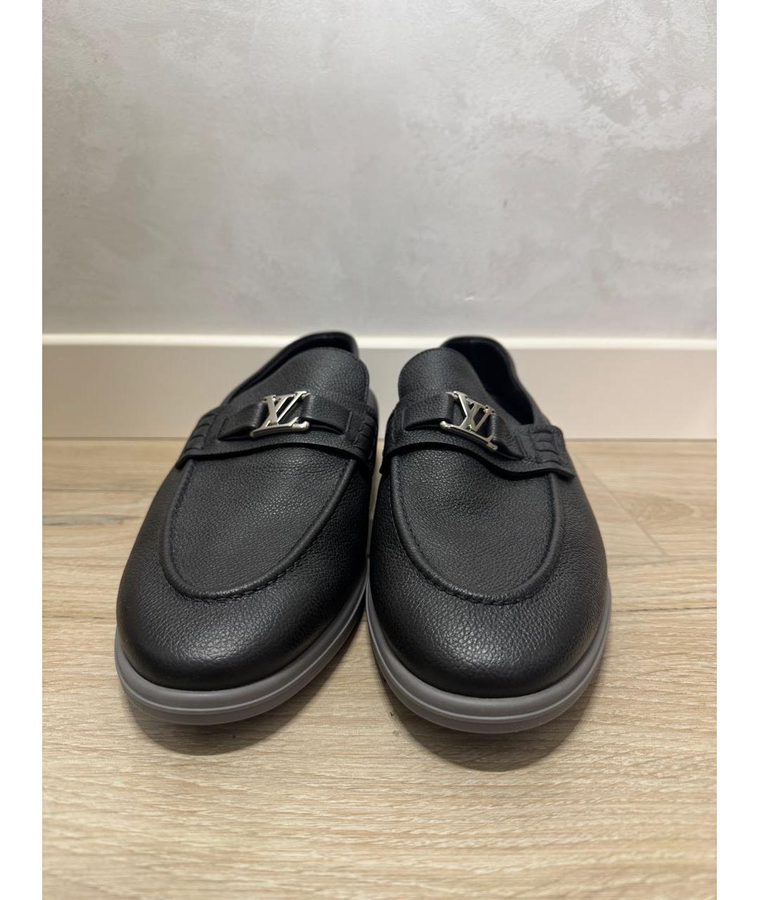 LOUIS VUITTON Черные кожаные лоферы, фото 2