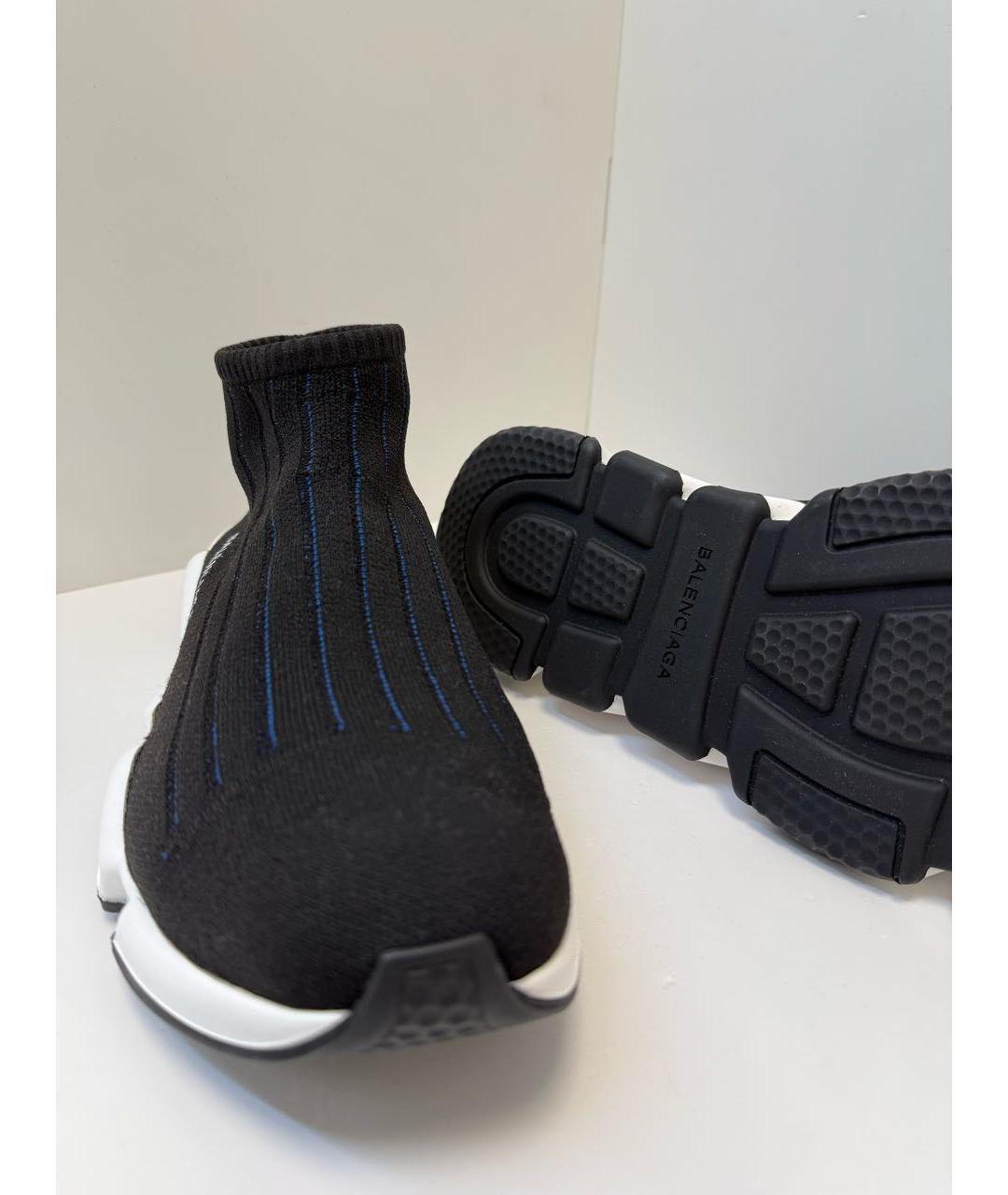 BALENCIAGA Черные текстильные высокие кроссовки / кеды, фото 2