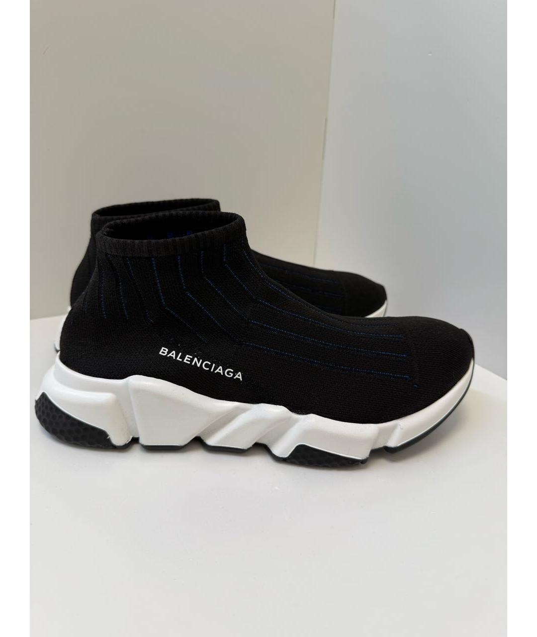 BALENCIAGA Черные текстильные высокие кроссовки / кеды, фото 5